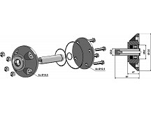 Deep groove ball bearing for coulters compl. with shaft Ř30mm