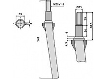 Tine for rotary harrows