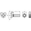 Plough bolt M12 x 1,75 x 45 and hexagon nut