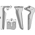 Tine for rotary harrows, left model