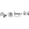 Blade bolt with self-locking nut-pressed