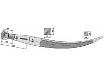 Hajlítottkéscsúcs kúpos, anyával M24x1,5