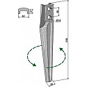 Tine for rotary harrows, left model