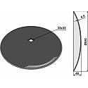 Plain disc for assembling on square shafts