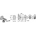 Messerschraube  mit Kronenmutter M 20 x 35 - 12.9