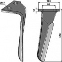 Tine for rotary harrows, right model