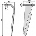 Tine for rotary harrows, right model