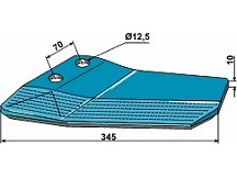 Ersatzflügel - Hartmetall beschichtet - unterseitig - links