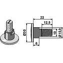 Bolt for rotary mower blades - M10x1,5 - 12.9