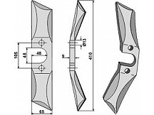 Roll harrow blade - right