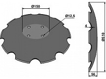 Notched disc with flat neck Ř510