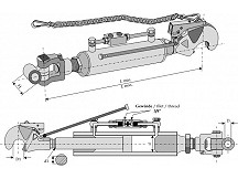 Hydraulic top-links with hook and swivelling tie-rod