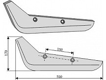 Beet lifter share, left model