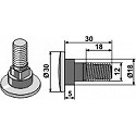 Bolt for rotary mower blades - M12x1,75 - 12.9