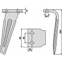 Tine for rotary harrows, right model