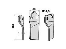 Rotary tine, left model