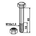 Bolt with self-locking nut - M10 - 10.9