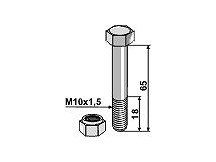 Schraube mit Sicherungsmutter - M10 - 10.9