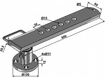 Disc-hub with shank - left model