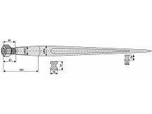 Pointed tine with cone-shaped nut