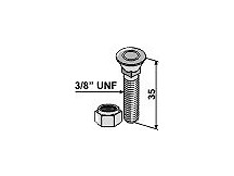 Plough bolt 3/8" UNF x 35 and hexagon nut