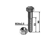 Bolt with self-locking nut - M20 - 10.9