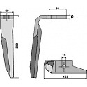 Tine for rotary harrows, left model