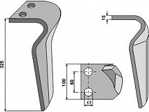 Tines for rotary harrows, left model