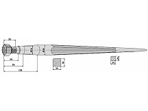 Pointed tine with cone-shaped nut