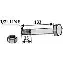 Bolt with self-locking nut - 1/2" UNF - 8.8