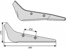 Beet lifter shares, right model