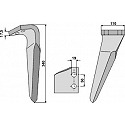 Tine for rotary harrows, right model