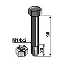 Schraube mit Sicherungsmutter - M14x2 - 12.9