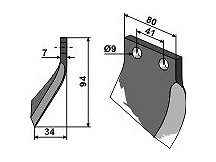 Trencher blade - right model