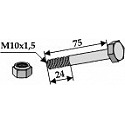 Schraube mit Sicherungsmutter - M10 - 12.9