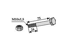 Schraube mit Sicherungsmutter - M10 - 12.9