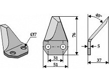 Food mixer knives, left