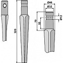 Tine for rotary harrows