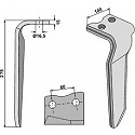 Tine for rotary harrows, right model