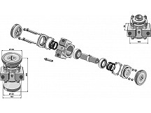 Bearing compl. for 40x40 square shafts