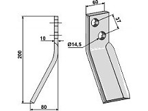 Rotary tine - left model