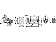 Blade M 16 x 1,5 bult with hexagon castle nut