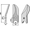 Divided rotary harrow-blade from boron steel, left