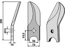 Divided rotary harrow-blade from boron steel, left