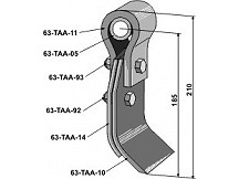 Flail assembled with holder, bush and blade