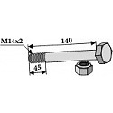 Schraube mit Sicherungsmutter - M14 x 2 - 10.9