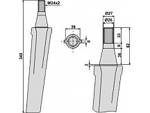 Tine for rotary harrows