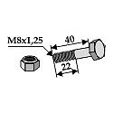 Schraube mit Sicherungsmutter - M8 x 1,25 - 8.8