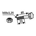 Bolt with self-locking nut - M8 x 1,25 - 8.8