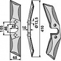 Rotary harrow-blade straight from boron steel, right